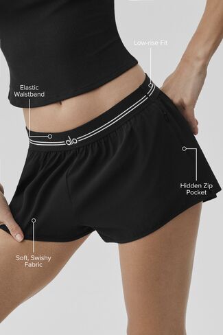 Alo Yoga Full Stride Micro Running Short - Black in Kuwait