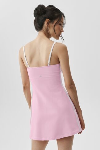Alo Yoga Airbrush Streamlined Dress - Pink Marshmallow/White in Kuwait