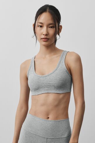Alo Yoga Alosoft Center Stage Bra - Vintage Athletic Heather in Kuwait