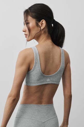 Alo Yoga Alosoft Center Stage Bra - Vintage Athletic Heather in Kuwait
