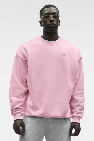 Alo Yoga Accolade Crew Neck Pullover - Pink Marshmallow in Kuwait