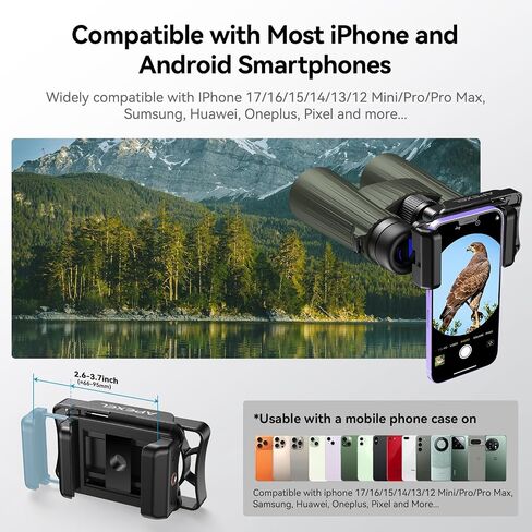 APEXEL Telescope Phone Adapter, Binocular Photo Adapter for Android & iPhone, Phone Holder Mount for Telescope, Monocular, Binocular, Microscope, Spotting Scope. (Including Bluetooth Shutter Remote) in Saudi Arabia