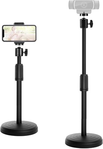 Webcam Stand for Desk, 18 Inch Webcam Tripod Computer Camera Stand with Phone Holder Desktop Web Cam Mount for Logitech C920 C922 C925e C922x C930e C930 C615 and BRIO in Saudi Arabia