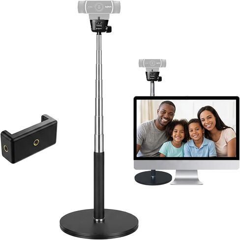 Webcam Stand for Desk, Telescopic Webcam Mount Camera Stand for Logitech Webcam C922 C930e C920S C920 C615 C960 C920x BRIO 4K NexiGo N60 etc, for Zoom Meetings, Streaming, Video Recording in Saudi Arabia