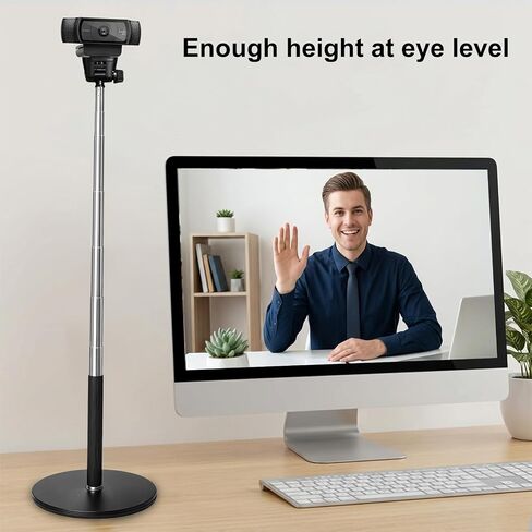 Webcam Stand for Desk, Telescopic Webcam Mount Camera Stand for Logitech Webcam C922 C930e C920S C920 C615 C960 C920x BRIO 4K NexiGo N60 etc, for Zoom Meetings, Streaming, Video Recording in Saudi Arabia