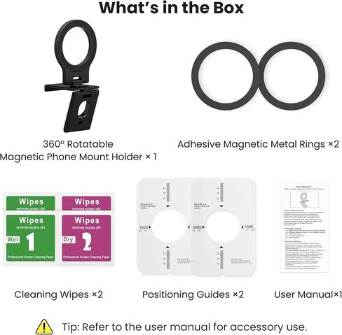 Itramax 360° Continuity Camera iPhone Webcam Mount for iMac&Desktop Monitor | Magnetic PC Phone Webcam Holder Stand,Metal Rings,for MagSafe iPhone 17 16 15 14 13 12 11 XR XS,Apple TV,Studio Display,Black in Saudi Arabia