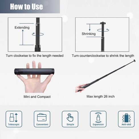 JCWINY Webcam Stand, 28 Inch Web Cam Stand for Desk, Adjustable Webcam Mount Camera Stand for Logitech Webcam C922 C930e C920S C920 C615 C960 C920x BRIO 4K NexiGo N60 and Others in Saudi Arabia