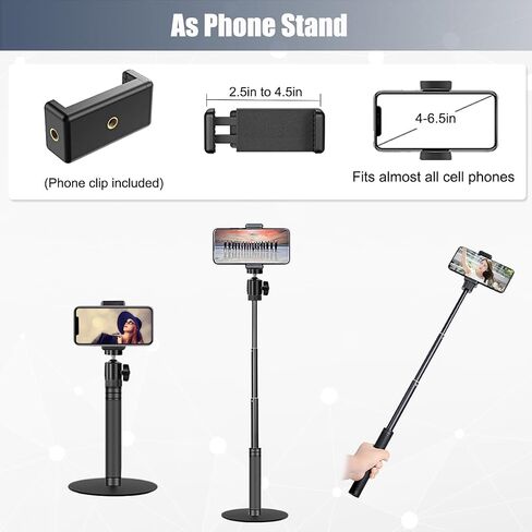 JCWINY Webcam Stand, 28 Inch Web Cam Stand for Desk, Adjustable Webcam Mount Camera Stand for Logitech Webcam C922 C930e C920S C920 C615 C960 C920x BRIO 4K NexiGo N60 and Others in Saudi Arabia