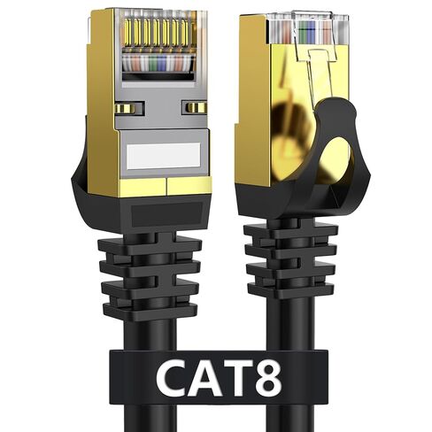 Dacrown Cat 8 Ethernet Cable 50FT, 40Gbps 2000MHz High-Speed Network Cable | 3FT 6FT 10FT 15FT 20FT 25FT 30FT 75FT 100FT 150FT Heavy Duty 26AWG Shielded Gold-Plated RJ45 LAN Cable, for Gaming, Router in Saudi Arabia