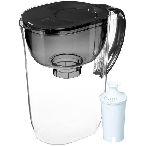 Brita Small 10 Cup Water Filter Pitcher, 1 BritaPlus Filter, Metro, Black | WQA and NSF/ANSI Certified, Reduces Chlorine, Copper, Mercury & Cadmium, Lasts 2 Months, Household Essential in Kuwait