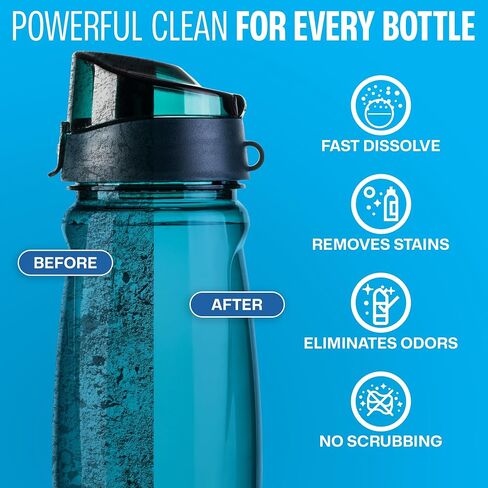 Sudstainables Water Bottle Cleaner Tablets, 36 Count | Cleans reusable bottles, tumblers, flasks and hydration packs. Removes stains and odors without scrubbing. in Saudi Arabia