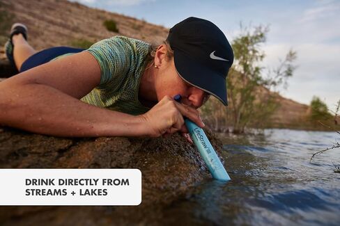LifeStraw Personal Water Filter for Hiking, Travel and Emergency, Blue, 1PK | Water Filter for Hiking, Camping, Travel, and Emergency Preparedness, Removes Bacteria & Parasites in Kuwait