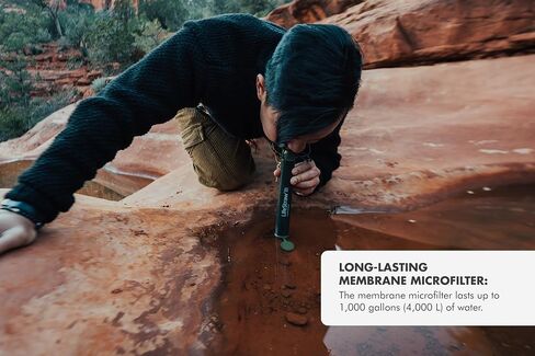 LifeStraw Personal Water Filter for Hiking, Travel and Emergency, Blue, 1PK | Water Filter for Hiking, Camping, Travel, and Emergency Preparedness, Removes Bacteria & Parasites in Kuwait