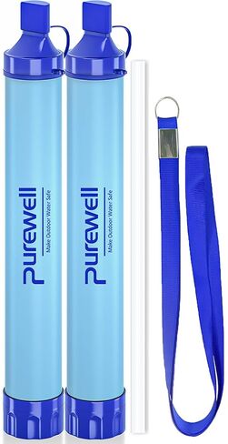 Purewell Outdoor Water Filter Personal Water Filtration Straw Emergency Survival Gear Water Purifier for Camping Hiking Climbing Backpacking(8PCS) in Saudi Arabia