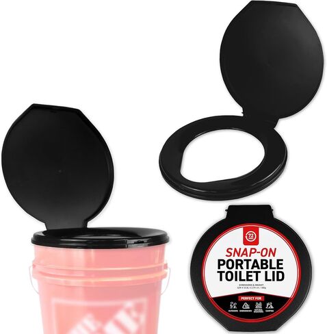 72 HRS Premium Portable Camping Toilet Seat with Lid for 5 Gallon Buckets | Portable Toilet for Outdoor Camping, Hiking, Emergency Prep, Backcountry, Car, Boat, Road Trips, No Bucket Included in Saudi Arabia