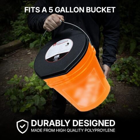 72 HRS Premium Portable Camping Toilet Seat with Lid for 5 Gallon Buckets | Portable Toilet for Outdoor Camping, Hiking, Emergency Prep, Backcountry, Car, Boat, Road Trips, No Bucket Included in Saudi Arabia
