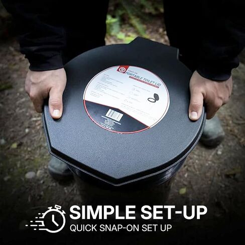 72 HRS Premium Portable Camping Toilet Seat with Lid for 5 Gallon Buckets | Portable Toilet for Outdoor Camping, Hiking, Emergency Prep, Backcountry, Car, Boat, Road Trips, No Bucket Included in Saudi Arabia