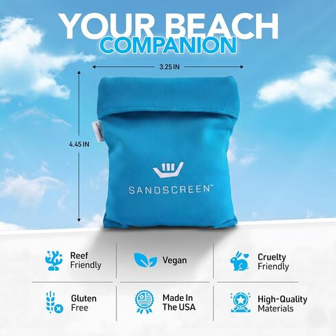Sand Removal Bag – Talc-Free Sand Remover for Beach Days – Helps Remove Grains from Skin Without Water – Portable Microfiber Beach Accessories Must Haves for Hands, Feet, and Legs – Pack 1 in Saudi Arabia