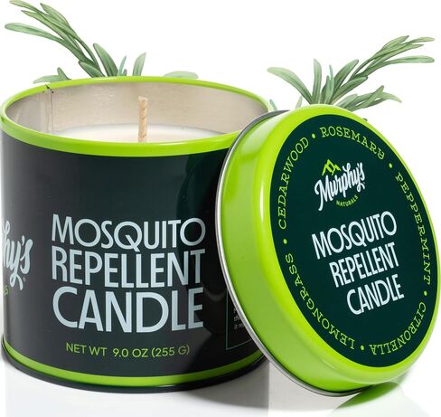 Murphy's Naturals Citronella Mosquito Repellent Candles, 9 oz (Pack of 2) | Soy & beeswax blend with rosemary, peppermint, citronella & lemongrass oils; 30-hour burn for patios & outdoor spaces in Saudi Arabia