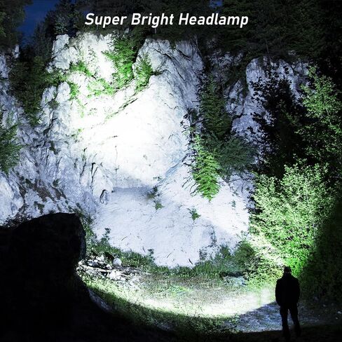 Blukar LED Headlamp Rechargeable,Ultra Bright Headlight with 3 Lights | 5 Modes, Zoomable, Spotlight & Floodlight Combination, 20+Hrs Runtime, IPX6 Waterproof Head Lamp for Running, Hiking, Camping in Saudi Arabia