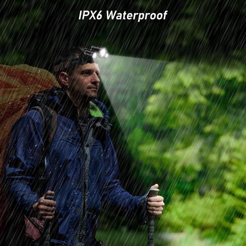 Blukar LED Headlamp Rechargeable,Ultra Bright Headlight with 3 Lights | 5 Modes, Zoomable, Spotlight & Floodlight Combination, 20+Hrs Runtime, IPX6 Waterproof Head Lamp for Running, Hiking, Camping in Saudi Arabia