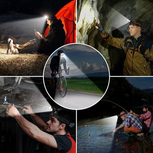 Blukar LED Headlamp Rechargeable,Ultra Bright Headlight with 3 Lights | 5 Modes, Zoomable, Spotlight & Floodlight Combination, 20+Hrs Runtime, IPX6 Waterproof Head Lamp for Running, Hiking, Camping in Saudi Arabia