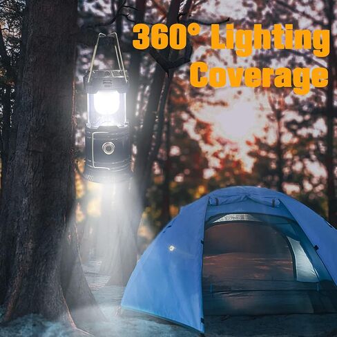 Collapsible Portable LED Camping Lantern XTAUTO Lightweight Waterproof Solar USB Rechargeable LED Flashlight Survival Kits for Indoor Outdoor Home Emergency Light Power Outages Hiking Hurricane 4-Pack in Kuwait