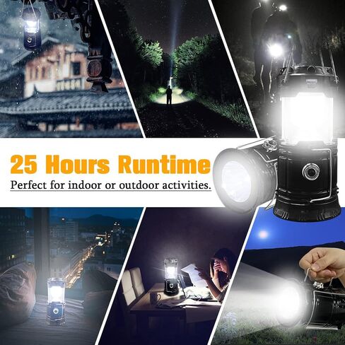 Collapsible Portable LED Camping Lantern XTAUTO Lightweight Waterproof Solar USB Rechargeable LED Flashlight Survival Kits for Indoor Outdoor Home Emergency Light Power Outages Hiking Hurricane 4-Pack in Kuwait
