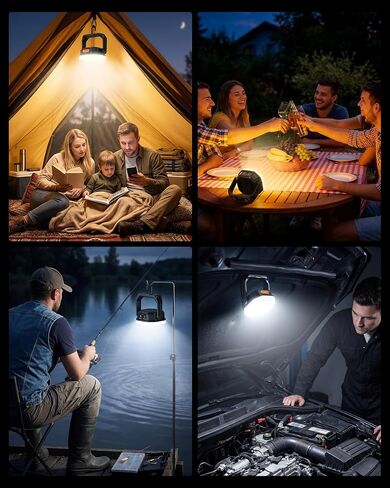 TechRise LED Solar Camping Lantern 4000LM, 6700mAh Rechargeable Tent Light | 3 Light Modes, IP65 Waterproof, Hands-Free Design (Hook and Magnet), Portable for Camping, Hiking, Hurricane, Power Outages in Saudi Arabia