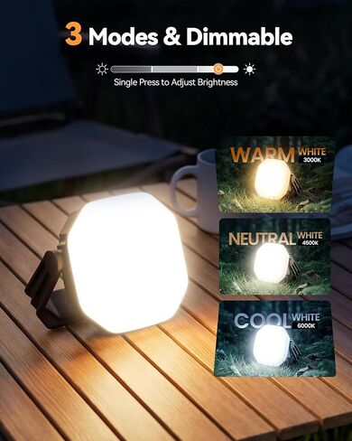 TechRise LED Solar Camping Lantern 4000LM, 6700mAh Rechargeable Tent Light | 3 Light Modes, IP65 Waterproof, Hands-Free Design (Hook and Magnet), Portable for Camping, Hiking, Hurricane, Power Outages in Saudi Arabia