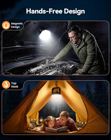 TechRise LED Solar Camping Lantern 4000LM, 6700mAh Rechargeable Tent Light | 3 Light Modes, IP65 Waterproof, Hands-Free Design (Hook and Magnet), Portable for Camping, Hiking, Hurricane, Power Outages in Saudi Arabia
