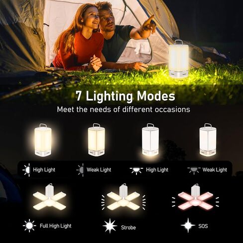 Blukar 116 LED Camping Lantern Rechargeable, Super Bright Camping Lights | 7 Modes, Innovative Foldable & Expandable Design,Long-Lasting Portable Tent Lamp Essentials for Power Out,Emergency,Hurricane in Saudi Arabia