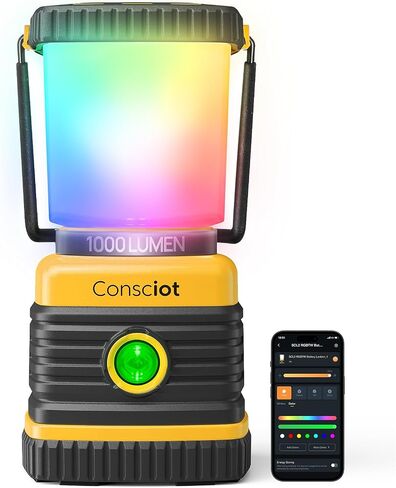 Consciot 1000LM Battery Powered LED Camping Lantern, 4 Light Mode, Dimmable | IPX4 Waterproof Camping Lights; Portable Flashlight for Power Outages, Emergency Kit, Hurricane Preparedness, Indoor Outdoor in Saudi Arabia