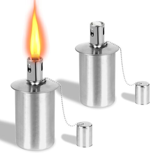 Stainless Steel Table top Torch Canister with Wick and Snuffer, 12oz Outdoor Fuel Torch for Arden Patio Yard (4 Packs) in Kuwait