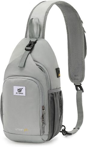 SKYSPER حقيبة حبال RFID Crossbody Sling Backpack Cross Body حقيبة كتف للسفر والمشي لمسافات طويلة Daypack للنساء والرجال (أسود) in Kuwait