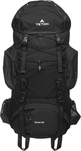 Teton 55L Scout Internal Frame Backpack for Hiking, Camping, Backpacking, Travel, Rain Cover Included, Olive in Saudi Arabia