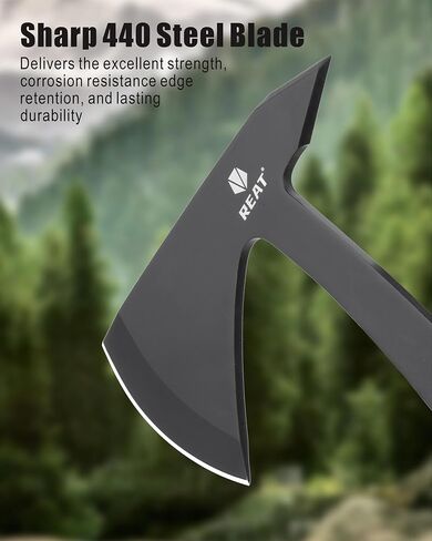 REAT Throwing Axe with Sheath, 9.5“ Full Tang Design,2.75" Camping Hatchet with 440 Stainless Steel Blade,Throwing Axes for Recreation,Competition,Camping,Hunting in Saudi Arabia
