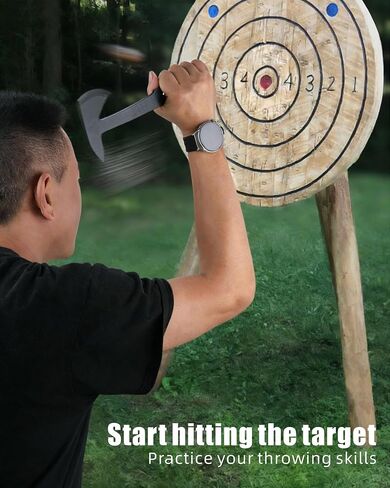 REAT Throwing Axe with Sheath, 9.5“ Full Tang Design,2.75" Camping Hatchet with 440 Stainless Steel Blade,Throwing Axes for Recreation,Competition,Camping,Hunting in Saudi Arabia