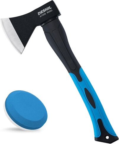 15 inch Chopping Hatchet Axe for Camping Splitting & Kindling | Shock-reducing Fiberglass Handle, Outdoor Camp Hatchet Axe for Survival, Hiking & Yard Tools in Saudi Arabia