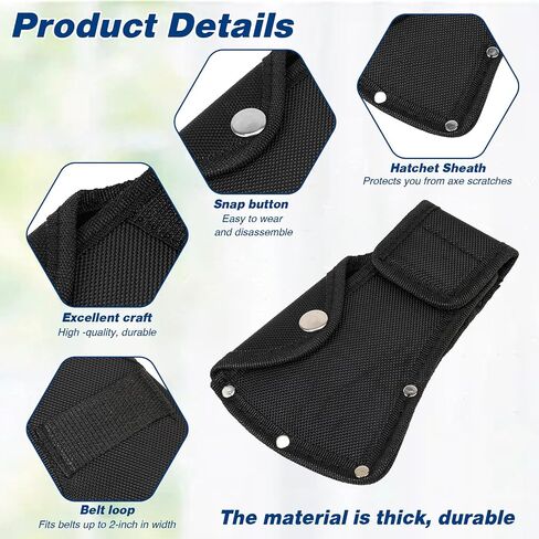 Hatchet Head Sheath Black Axe Sheath, Axe Head Cover for 1-1/4lb Axes, Double Snap Hatchets Blade Protector Hatchets Cover Hatchet Edge Protector for Outdoor Hiking Outdoors Work Axes Jacket in Saudi Arabia