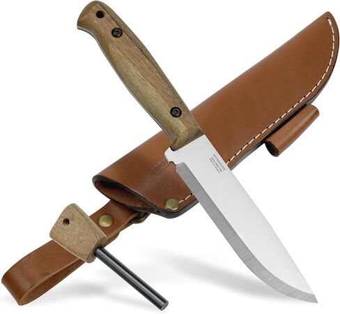 BPSKNIVES Adventurer - Bushcraft Knife - Fixed-Blade Carbon Steel Knife with Leather Sheath and Firestarter - Outdoor Full Tang Knives - Camping Knives - Survival Tactical Camp Knives in Saudi Arabia