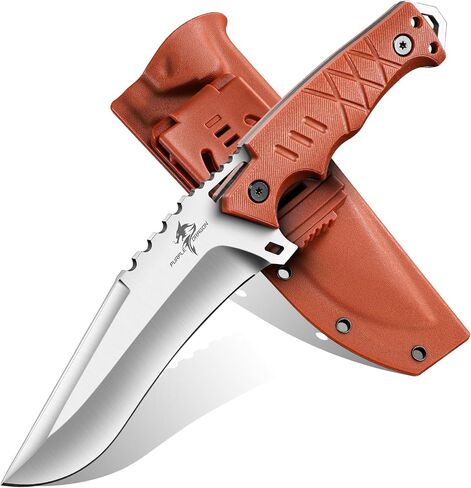Purple Dragon Fixed Blade Knife with Kydex Sheath - Plain Blade | D2 Steel Blade, Ergonomic G10 Handle, Gift Box, Outdoor Survival Gear, for Bushcraft Survival and Hiking in Kuwait