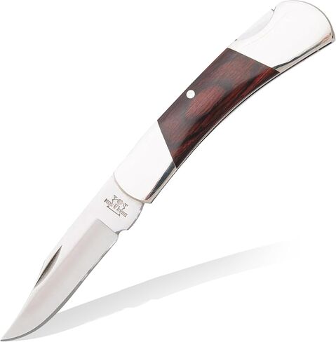 Bear & Son Small Folding Pocket Knife – 2.25" Clip Point Blade 440 Stainless Steel | EDC Knife with Rosewood Handle & Nickel Silver Bolsters | Manual Lockback for Everyday Carry, Camping & Outdoor Use in Saudi Arabia
