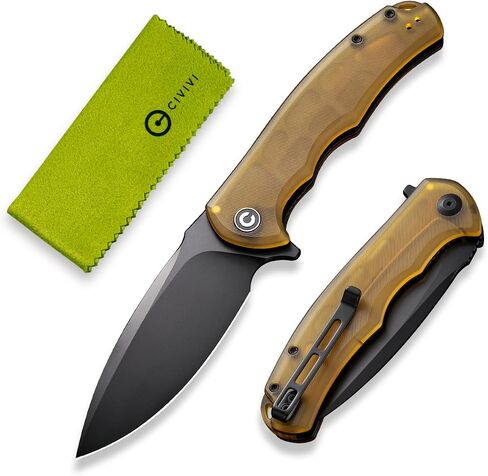 CIVIVI Praxis Folding Pocket Knife, 3.75" Blade Wood Handle C803H | Full-size, Smooth Action, Comfortable Grip, Liner Lock, Deep Carry Reversible Clip for EDC in Saudi Arabia