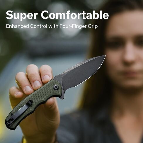 CIVIVI Mini Praxis Folding Pocket Knife, 2.98" D2 Steel Blade, OD Green | G10 Handle with Pocket Clip, Safety Liner Lock, Small EDC Knife for Camping Hiking Survival C18026C-1 in Saudi Arabia