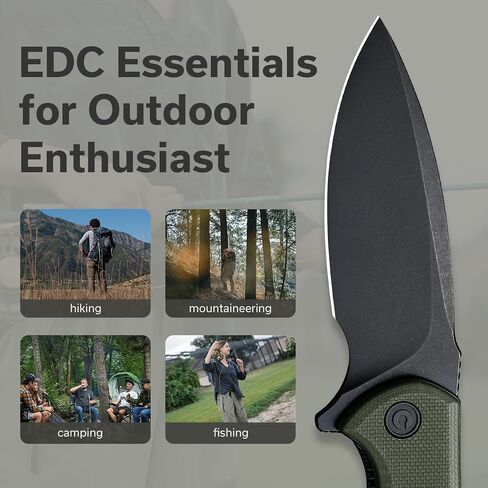 CIVIVI Mini Praxis Folding Pocket Knife, 2.98" D2 Steel Blade, OD Green | G10 Handle with Pocket Clip, Safety Liner Lock, Small EDC Knife for Camping Hiking Survival C18026C-1 in Saudi Arabia