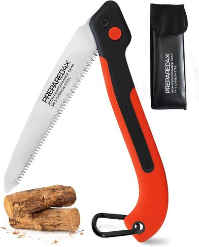 Prepared4X Folding Saw - 8.5" Camping Saw for wood cutting -Heavy Duty, Lightweight SK-5 Steel Blade with Safety Lock, Ergonomic Non-Slip Grip in Saudi Arabia
