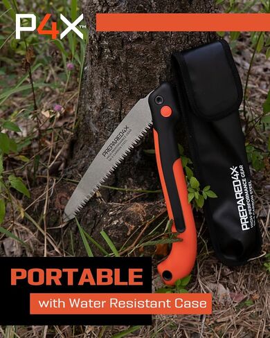 Prepared4X Folding Saw - 8.5" Camping Saw for wood cutting -Heavy Duty, Lightweight SK-5 Steel Blade with Safety Lock, Ergonomic Non-Slip Grip in Saudi Arabia