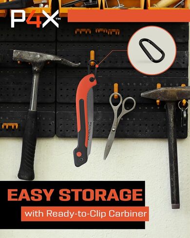 Prepared4X Folding Saw - 8.5" Camping Saw for wood cutting -Heavy Duty, Lightweight SK-5 Steel Blade with Safety Lock, Ergonomic Non-Slip Grip in Saudi Arabia