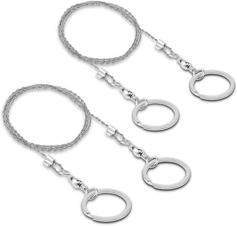 2pcs Cable Wire Saw for PVC, Stainless Steel Pocket Chainsaw Rope Backpack Gear, 31.3" Rope Saw for PE and ABS Plastic Pipes, Emergency Survival Outdoor Camping Hiking Hunting Kits in Saudi Arabia